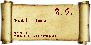 Nyakó Imre névjegykártya